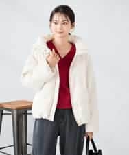 K2JAD10159 a.v.v(アー・ヴェ・ヴェ) 【2WAY】スタンドネックショートダウンジャケット アイボリー