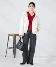 K2JAD10159 a.v.v(アー・ヴェ・ヴェ) 【2WAY】スタンドネックショートダウンジャケット アイボリー