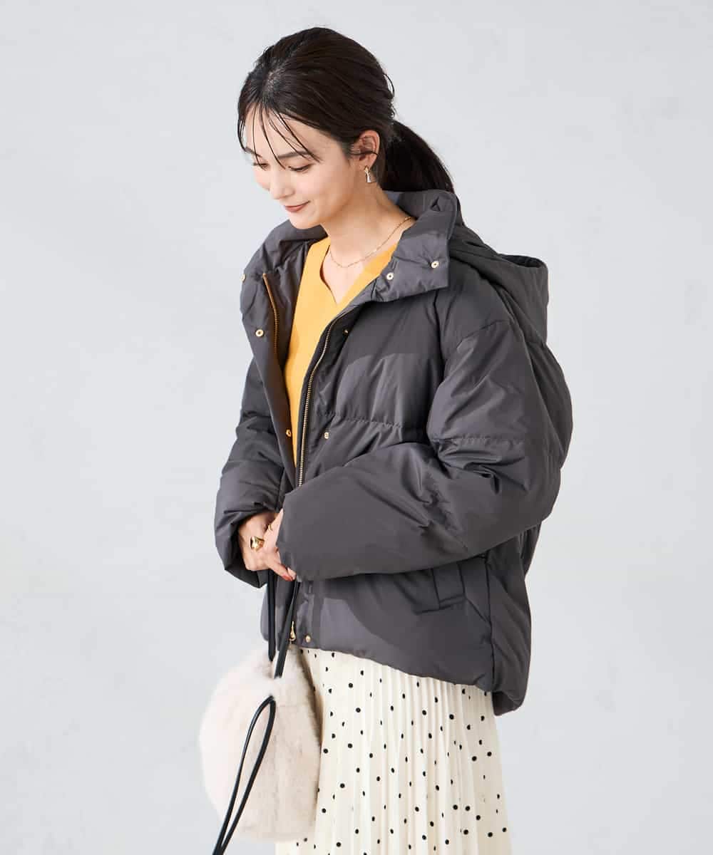 K2JAD10159 a.v.v(アー・ヴェ・ヴェ) 【2WAY】スタンドネックショートダウンジャケット アイボリー