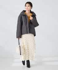 K2JAD10159 a.v.v(アー・ヴェ・ヴェ) 【2WAY】スタンドネックショートダウンジャケット アイボリー