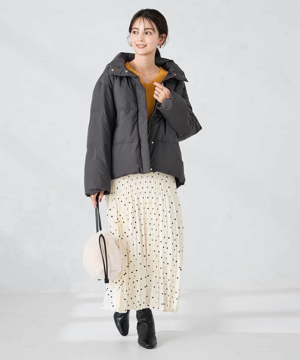 K2JAD10159 a.v.v(アー・ヴェ・ヴェ) 【2WAY】スタンドネックショートダウンジャケット アイボリー