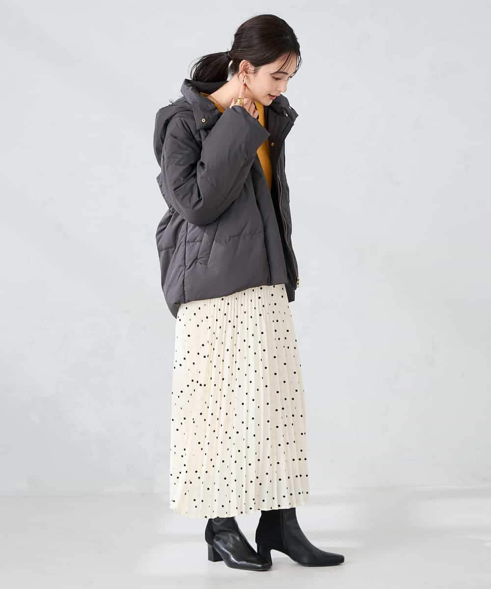 K2JAD10159 a.v.v(アー・ヴェ・ヴェ) 【2WAY】スタンドネックショートダウンジャケット アイボリー