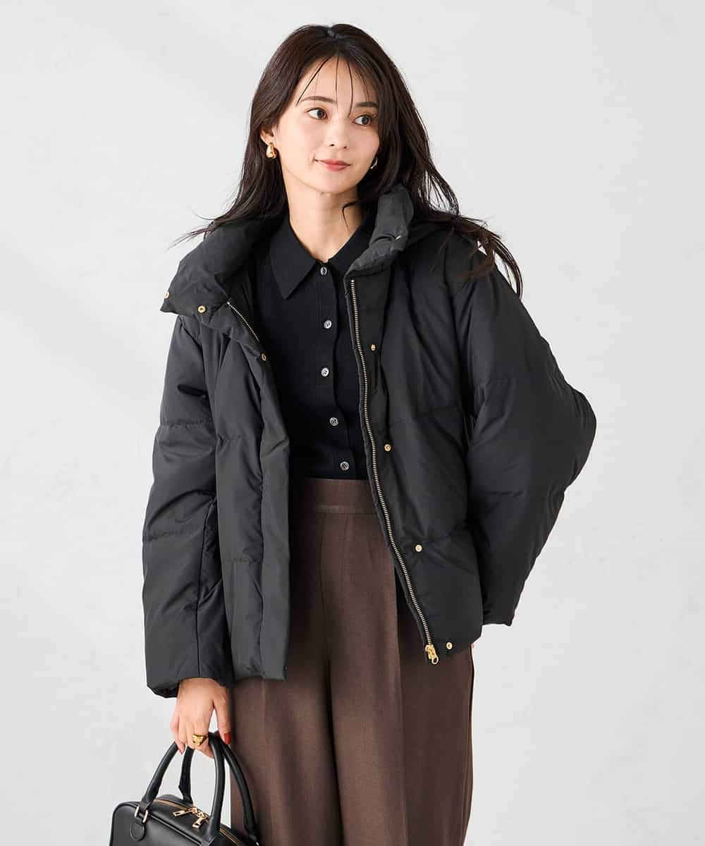 K2JAD10159 a.v.v(アー・ヴェ・ヴェ) 【2WAY】スタンドネックショートダウンジャケット アイボリー