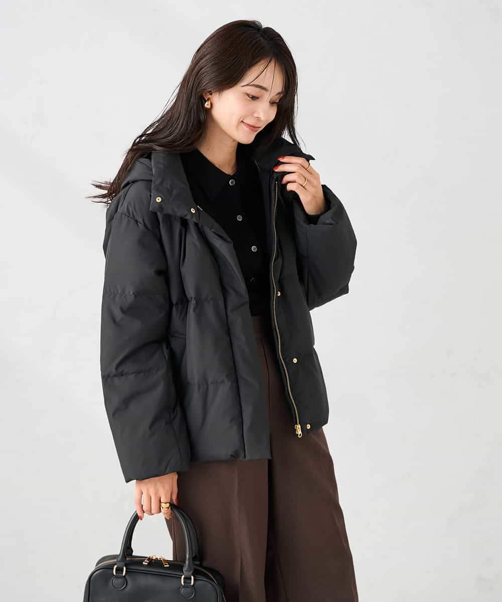 K2JAD10159 a.v.v(アー・ヴェ・ヴェ) 【2WAY】スタンドネックショートダウンジャケット アイボリー