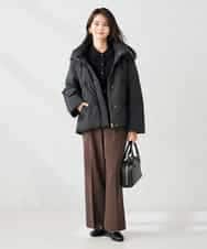 K2JAD10159 a.v.v(アー・ヴェ・ヴェ) 【2WAY】スタンドネックショートダウンジャケット アイボリー