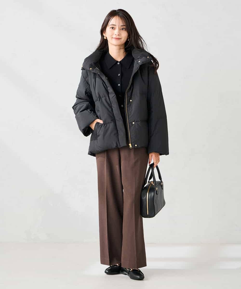 K2JAD10159 a.v.v(アー・ヴェ・ヴェ) 【2WAY】スタンドネックショートダウンジャケット アイボリー