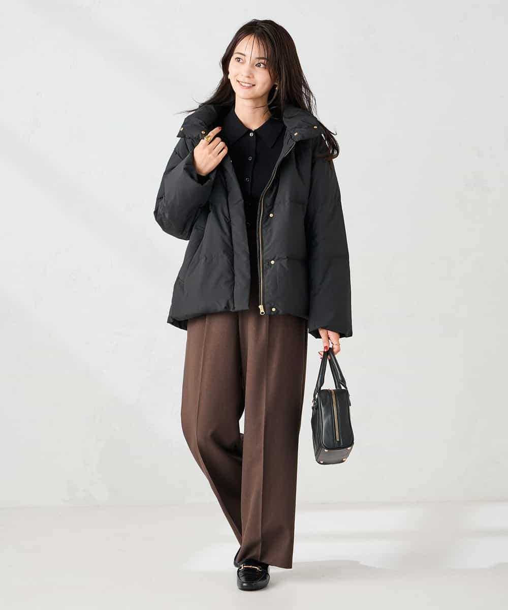 K2JAD10159 a.v.v(アー・ヴェ・ヴェ) 【2WAY】スタンドネックショートダウンジャケット アイボリー