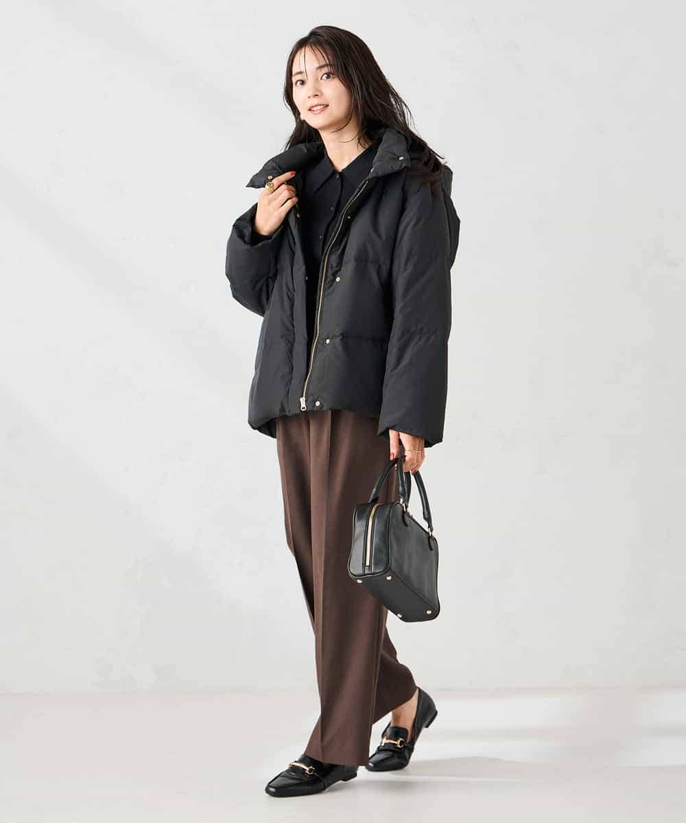 K2JAD10159 a.v.v(アー・ヴェ・ヴェ) 【2WAY】スタンドネックショートダウンジャケット アイボリー