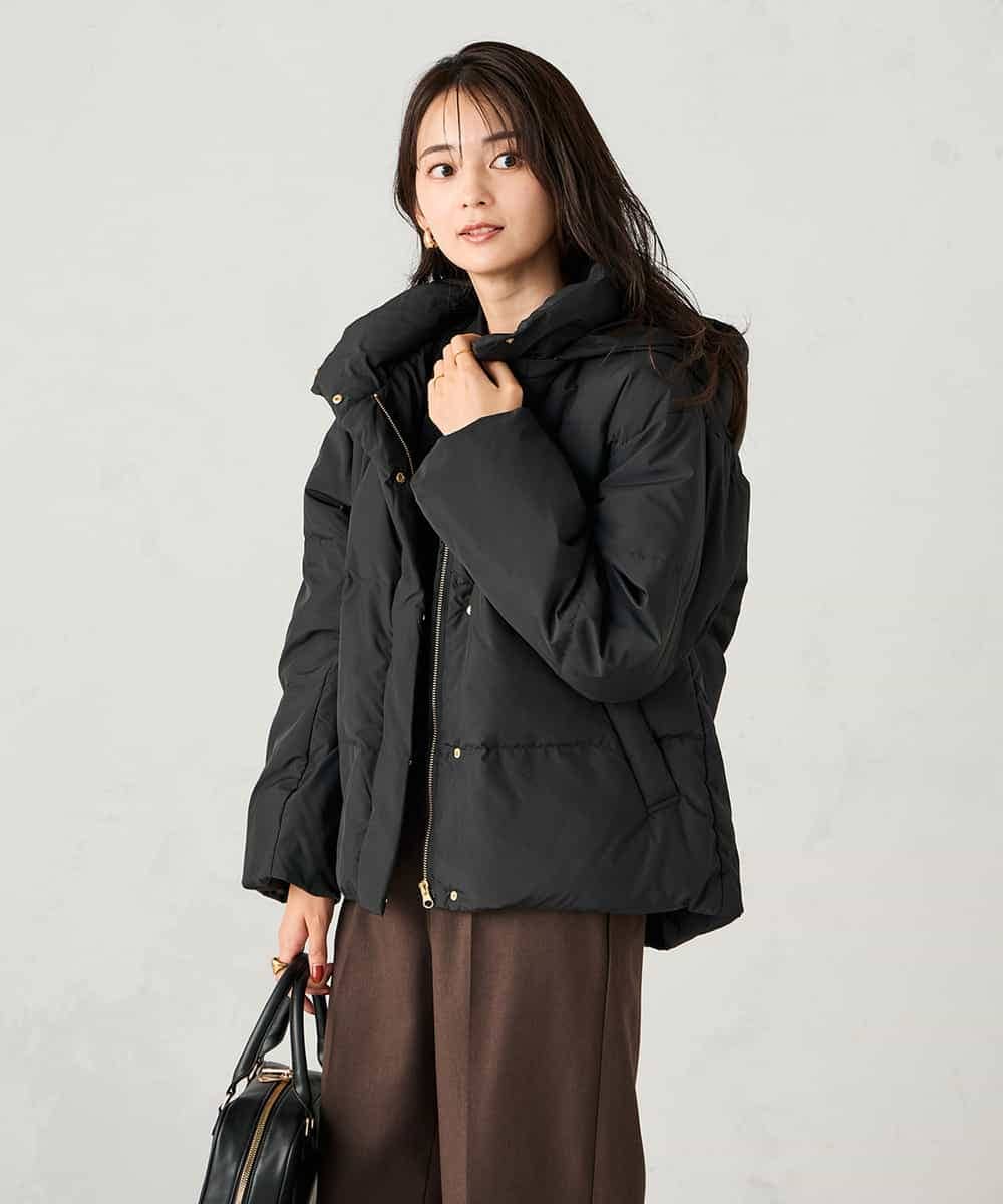 K2JAD10159 a.v.v(アー・ヴェ・ヴェ) 【2WAY】スタンドネックショートダウンジャケット ブラック