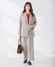 K2JAG08119 a.v.v(アー・ヴェ・ヴェ) ダブルブレスト ジャケット【洗える/裏起毛】 ネイビー