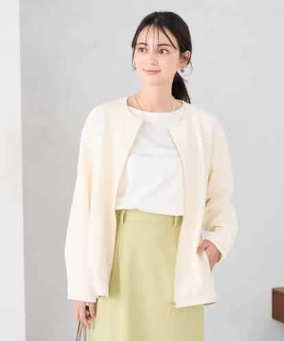 K2JDD08099 a.v.v 異素材切り替えノーカラーブルゾン