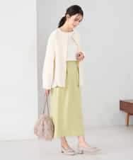 K2JDD08099 a.v.v(アー・ヴェ・ヴェ) 異素材切り替えノーカラーブルゾン アイボリー