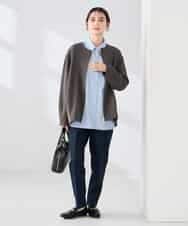 K2JDD08099 a.v.v(アー・ヴェ・ヴェ) 異素材切り替えノーカラーブルゾン アイボリー