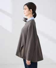 K2JDD08099 a.v.v(アー・ヴェ・ヴェ) 異素材切り替えノーカラーブルゾン アイボリー