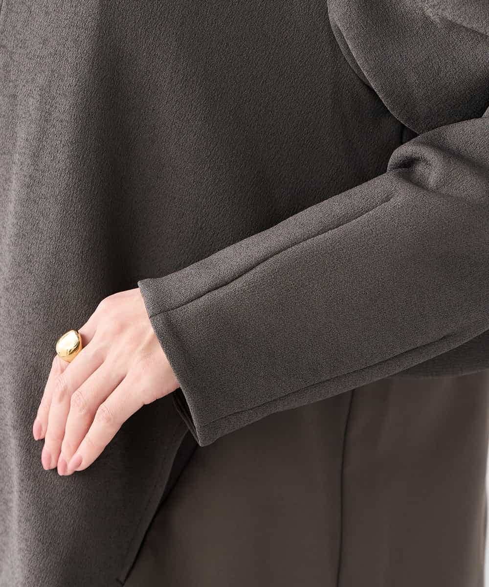 K2JDD08099 a.v.v(アー・ヴェ・ヴェ) 異素材切り替えノーカラーブルゾン アイボリー