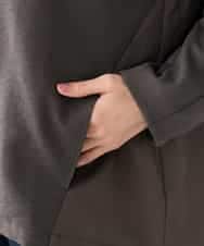 K2JDD08099 a.v.v(アー・ヴェ・ヴェ) 異素材切り替えノーカラーブルゾン アイボリー