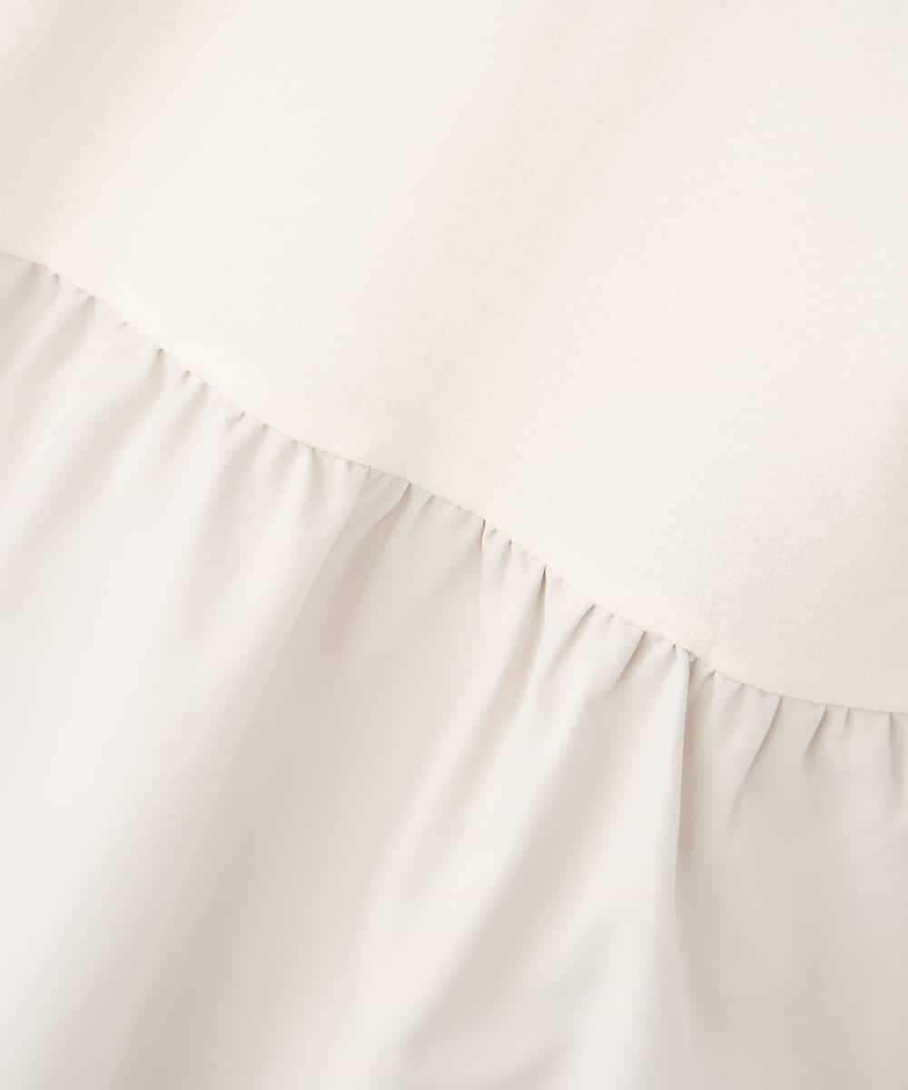 K2JDD08099 a.v.v(アー・ヴェ・ヴェ) 異素材切り替えノーカラーブルゾン アイボリー