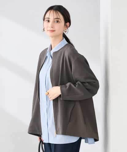 K2JDD08099 a.v.v 異素材切り替えノーカラーブルゾン