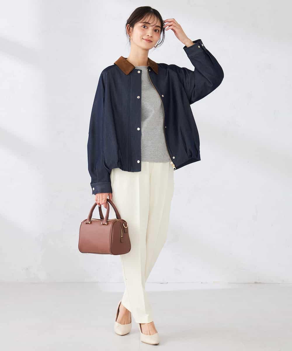 K2JDD09099 a.v.v(アー・ヴェ・ヴェ) ステンカラーブルゾン ネイビー