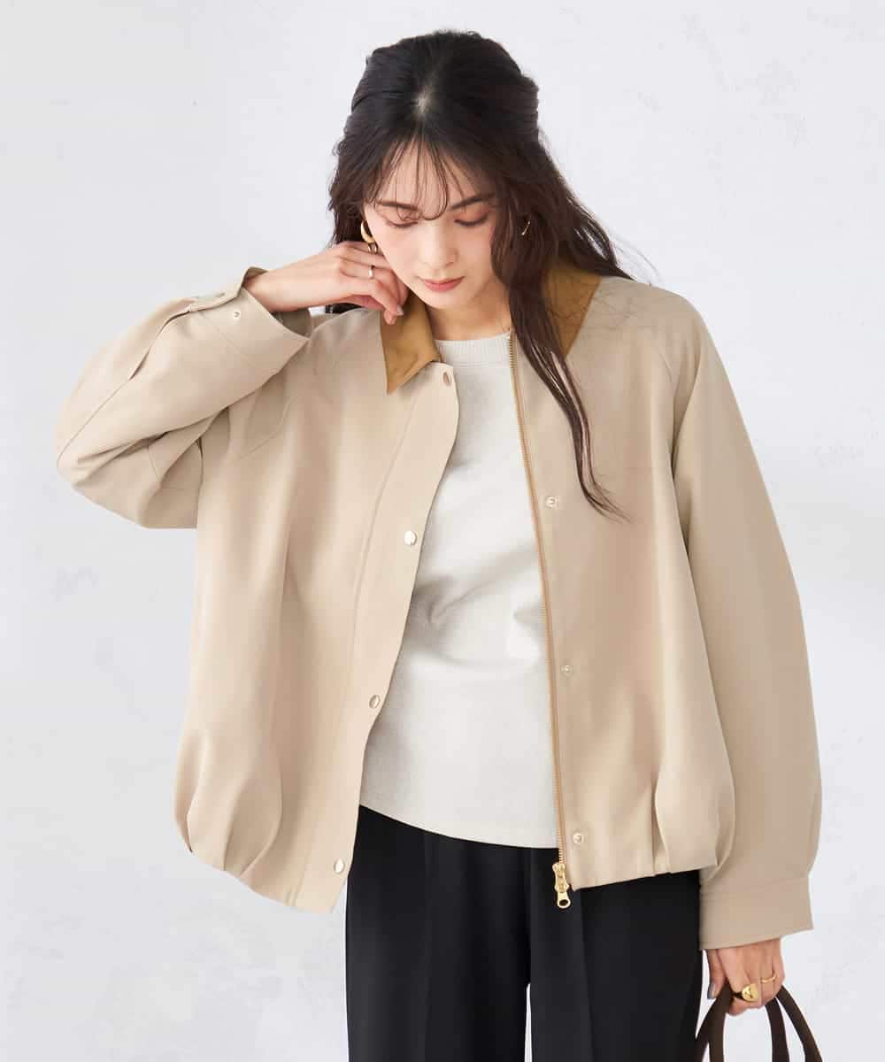 K2JDD09099 a.v.v(アー・ヴェ・ヴェ) ステンカラーブルゾン ネイビー