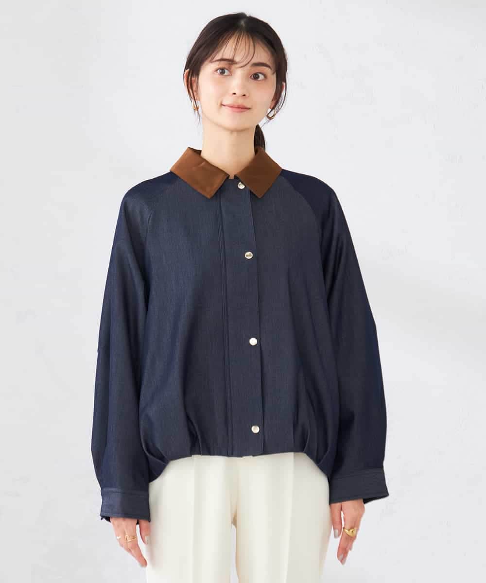 K2JDD09099 a.v.v(アー・ヴェ・ヴェ) ステンカラーブルゾン ネイビー