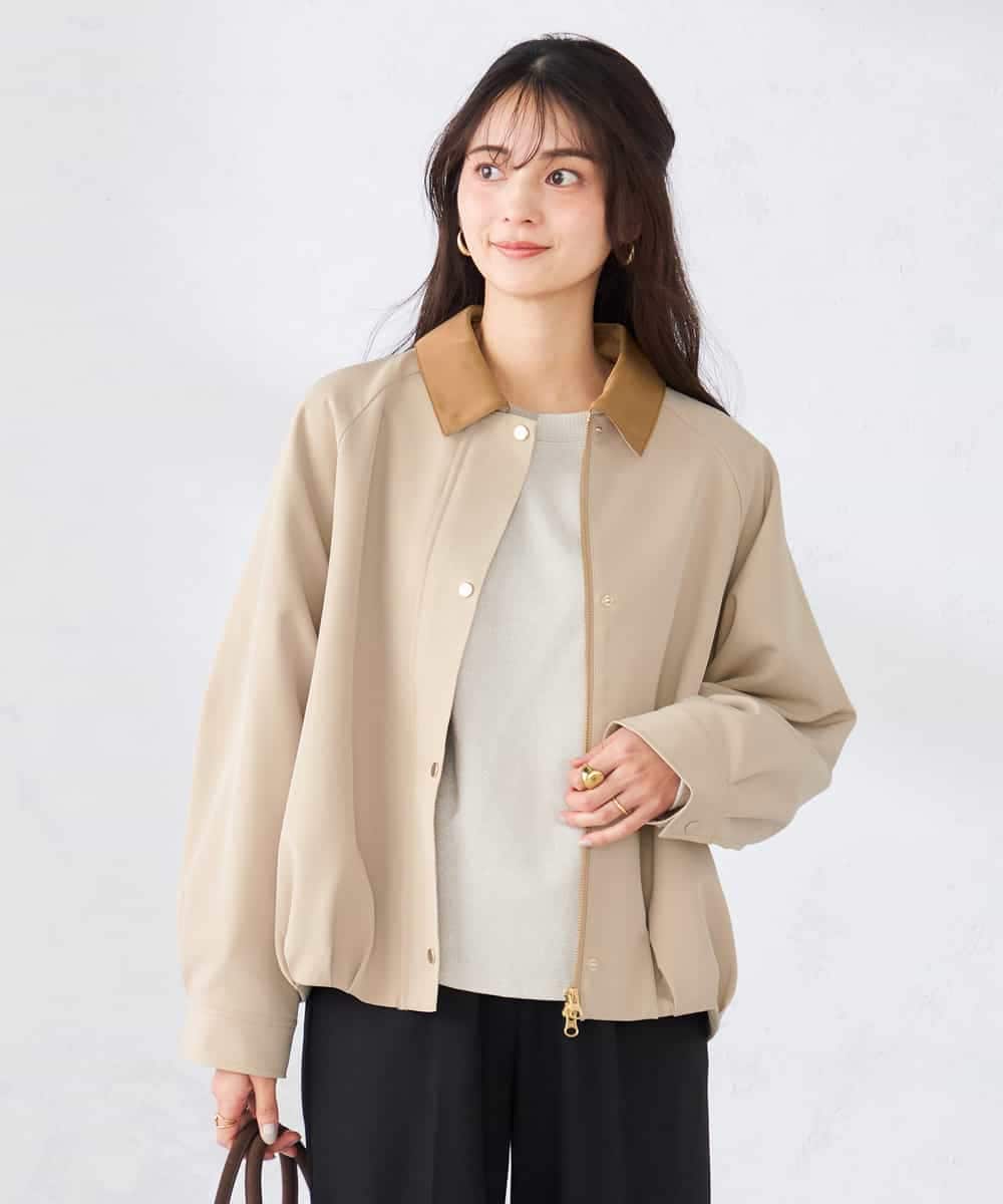 K2JDD09099 a.v.v(アー・ヴェ・ヴェ) ステンカラーブルゾン ベージュ