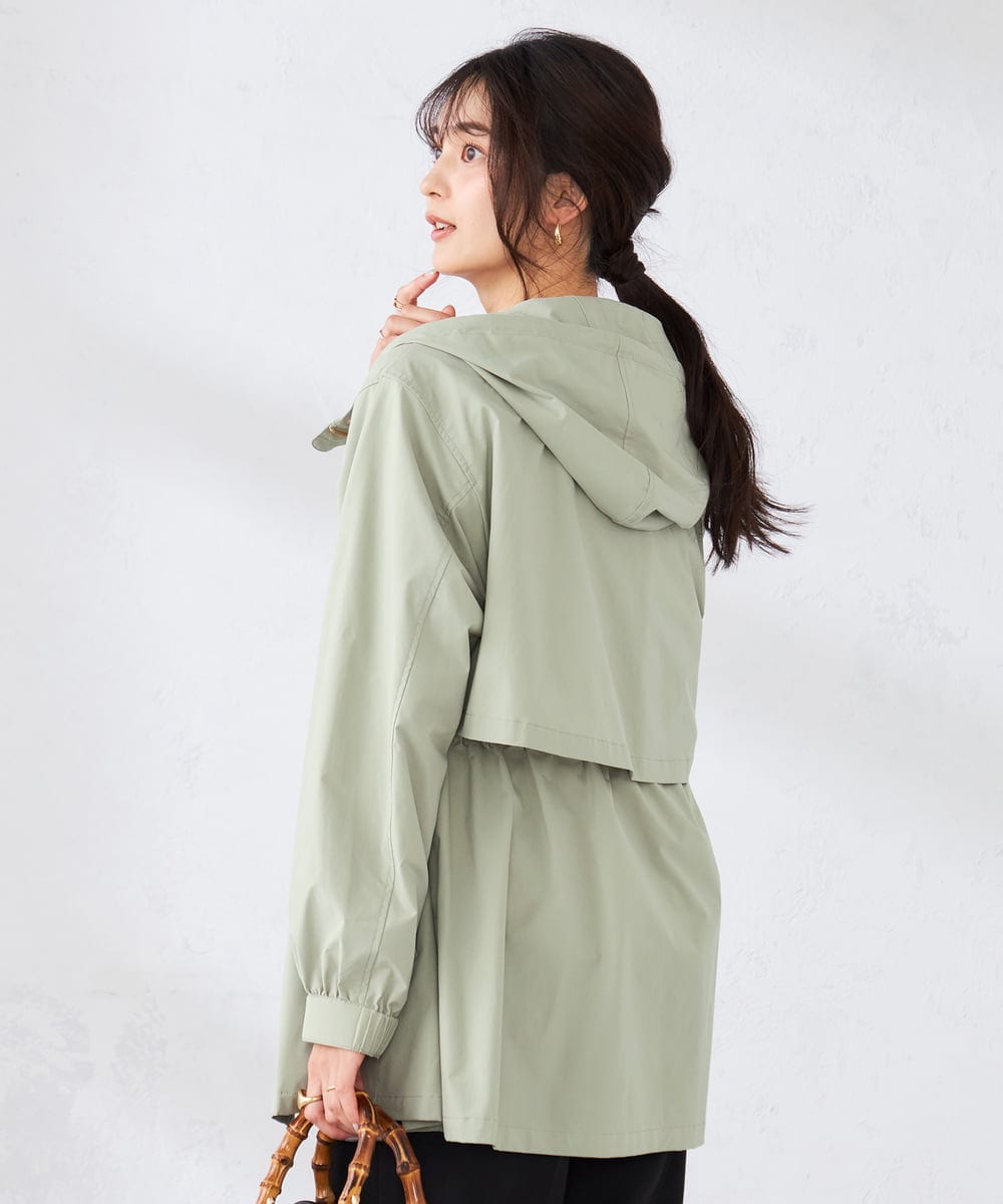 K2JED01089 a.v.v(アー・ヴェ・ヴェ) 【微撥水】フーテッドブルゾン ライトカーキ