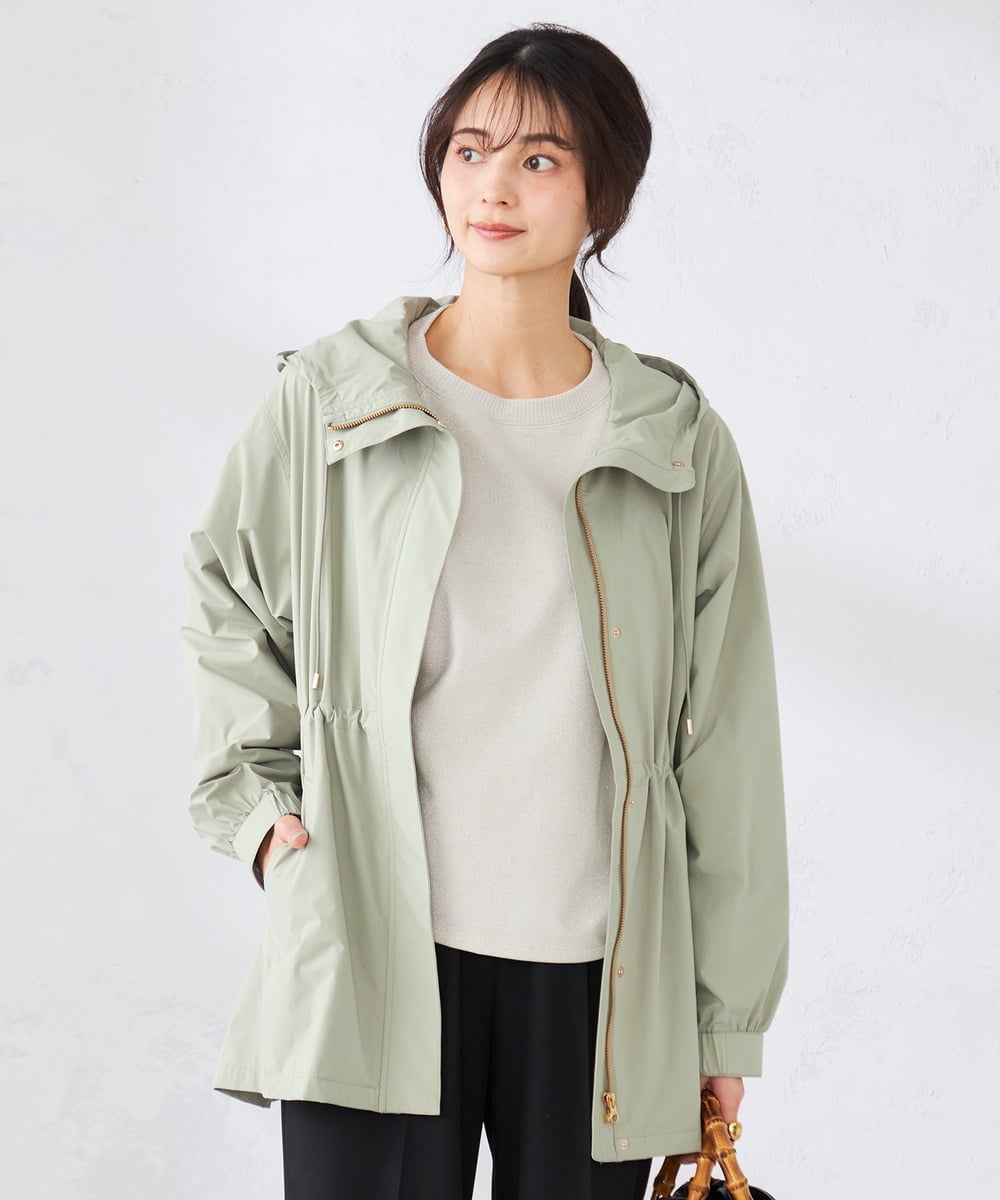 K2JED01089 a.v.v(アー・ヴェ・ヴェ) 【微撥水】フーテッドブルゾン ライトカーキ