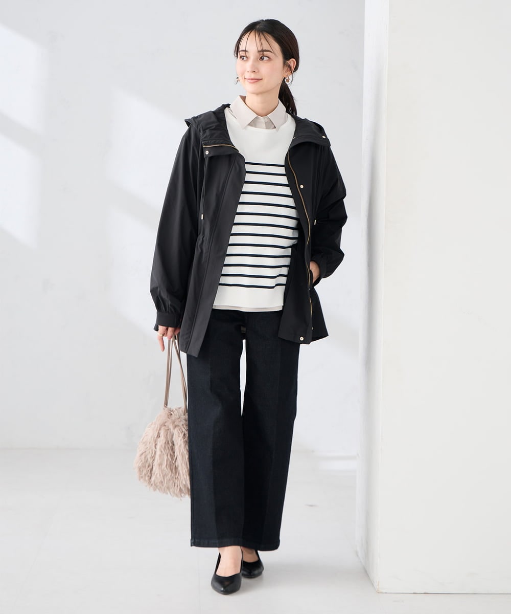 K2JED01089 a.v.v(アー・ヴェ・ヴェ) 【微撥水】フーテッドブルゾン ライトカーキ