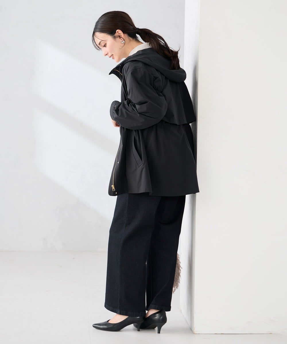 K2JED01089 a.v.v(アー・ヴェ・ヴェ) 【微撥水】フーテッドブルゾン ライトカーキ