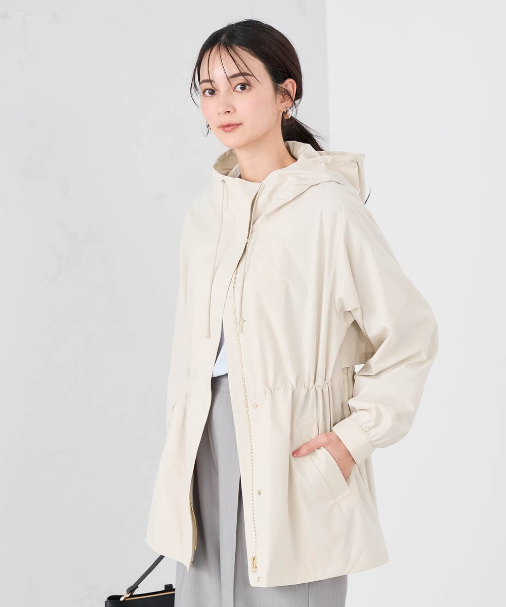 K2JED01089 a.v.v(アー・ヴェ・ヴェ) 【微撥水】フーテッドブルゾン ライトカーキ