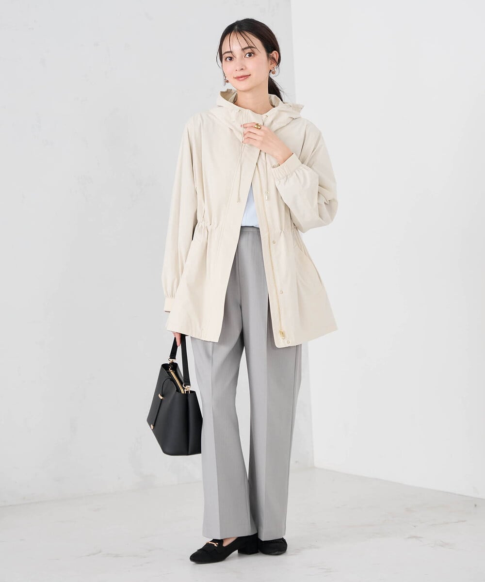 K2JED01089 a.v.v(アー・ヴェ・ヴェ) 【微撥水】フーテッドブルゾン ライトカーキ