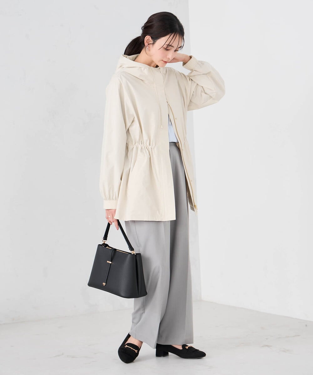 K2JED01089 a.v.v(アー・ヴェ・ヴェ) 【微撥水】フーテッドブルゾン ライトカーキ