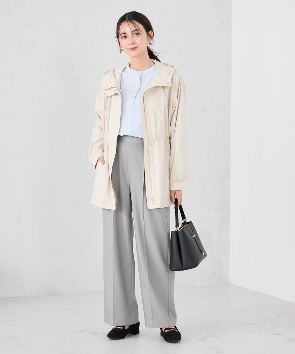 K2JED01089 a.v.v(アー・ヴェ・ヴェ) 【微撥水】フーテッドブルゾン ライトカーキ