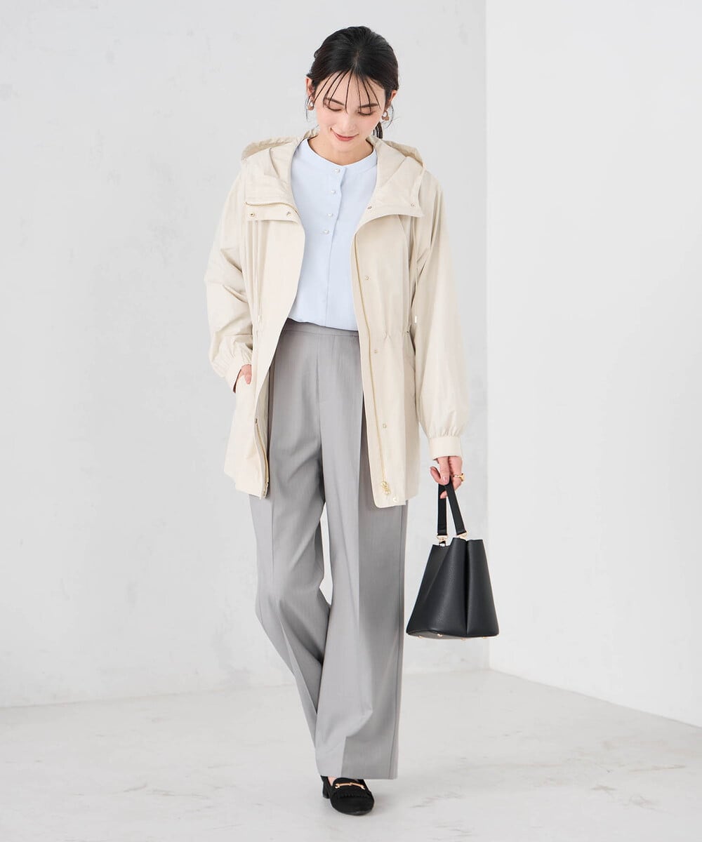 K2JED01089 a.v.v(アー・ヴェ・ヴェ) 【微撥水】フーテッドブルゾン ライトカーキ