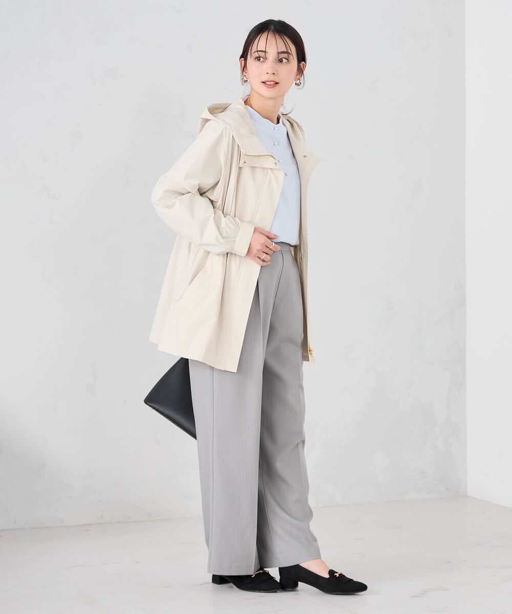 K2JED01089 a.v.v(アー・ヴェ・ヴェ) 【微撥水】フーテッドブルゾン ライトカーキ