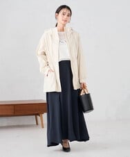 K2JED01089 a.v.v(アー・ヴェ・ヴェ) 【微撥水】フーテッドブルゾン ライトカーキ