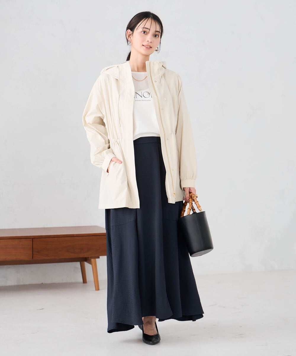 K2JED01089 a.v.v(アー・ヴェ・ヴェ) 【微撥水】フーテッドブルゾン ライトカーキ