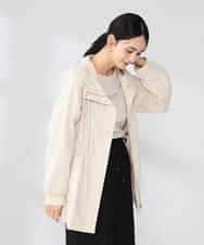 K2JED01089 a.v.v(アー・ヴェ・ヴェ) 【微撥水】フーテッドブルゾン ライトカーキ