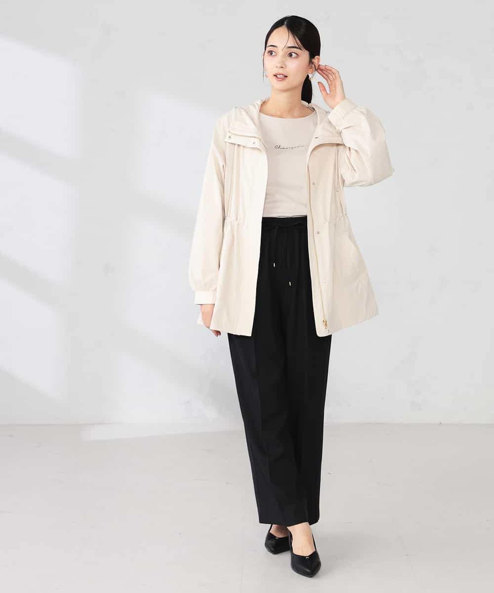 K2JED01089 a.v.v(アー・ヴェ・ヴェ) 【微撥水】フーテッドブルゾン ライトカーキ