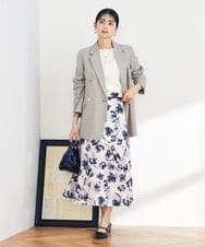 K2JFA04109 a.v.v(アー・ヴェ・ヴェ) 【洗える】ダブルブレストジャケット ネイビー