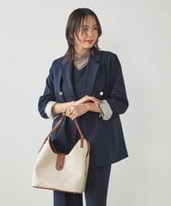 K2JFA04109 a.v.v(アー・ヴェ・ヴェ) 【洗える】ダブルブレストジャケット ネイビー