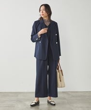K2JFA04109 a.v.v(アー・ヴェ・ヴェ) 【洗える】ダブルブレストジャケット ネイビー