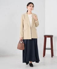 K2JFD04119 a.v.v(アー・ヴェ・ヴェ) 【洗える】ダブルブレストジャケット ネイビー