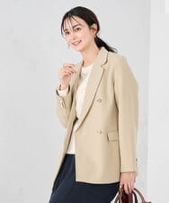 K2JFD04119 a.v.v(アー・ヴェ・ヴェ) 【洗える】ダブルブレストジャケット ネイビー