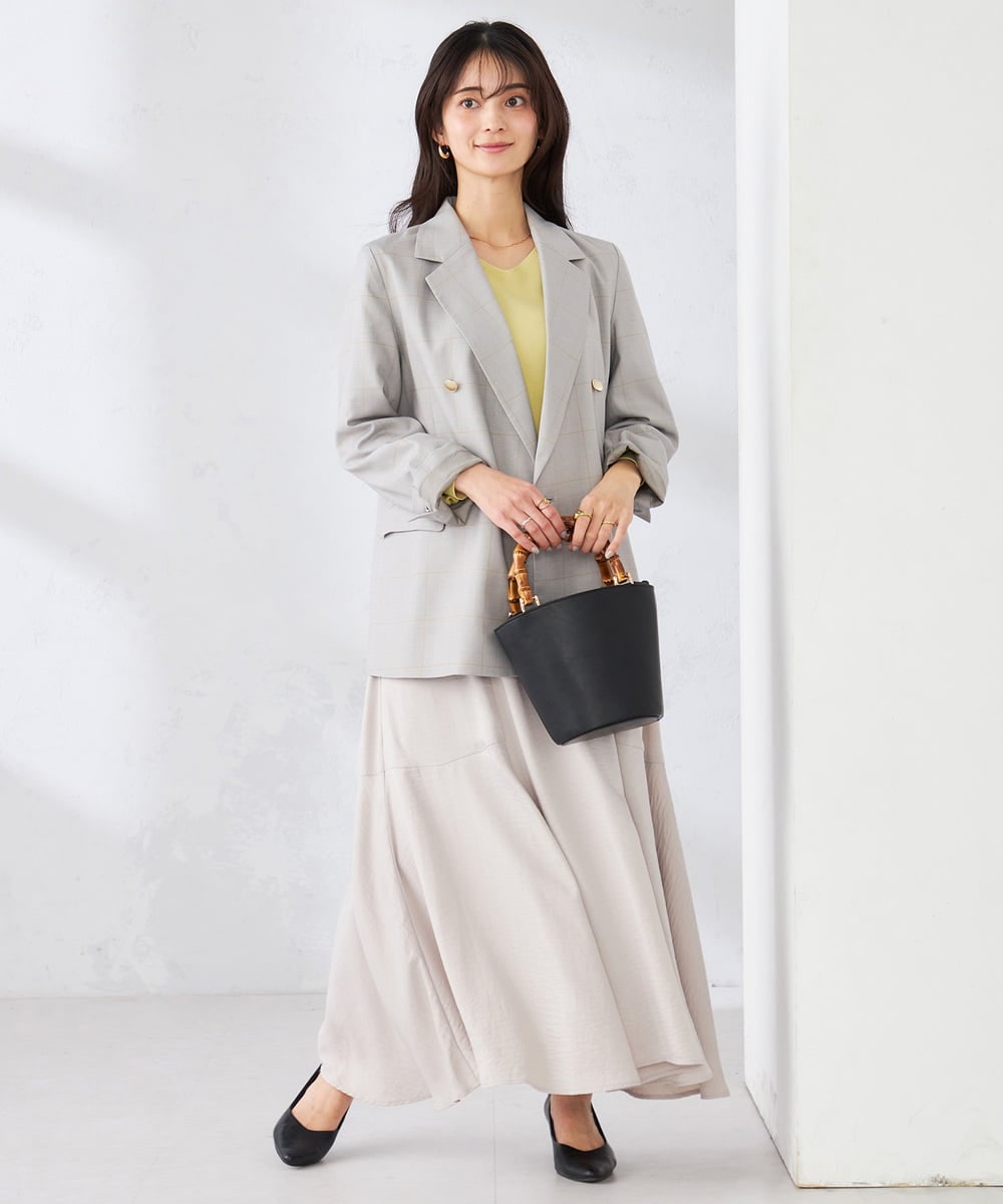 K2JFD04119 a.v.v(アー・ヴェ・ヴェ) 【洗える】ダブルブレストジャケット ネイビー