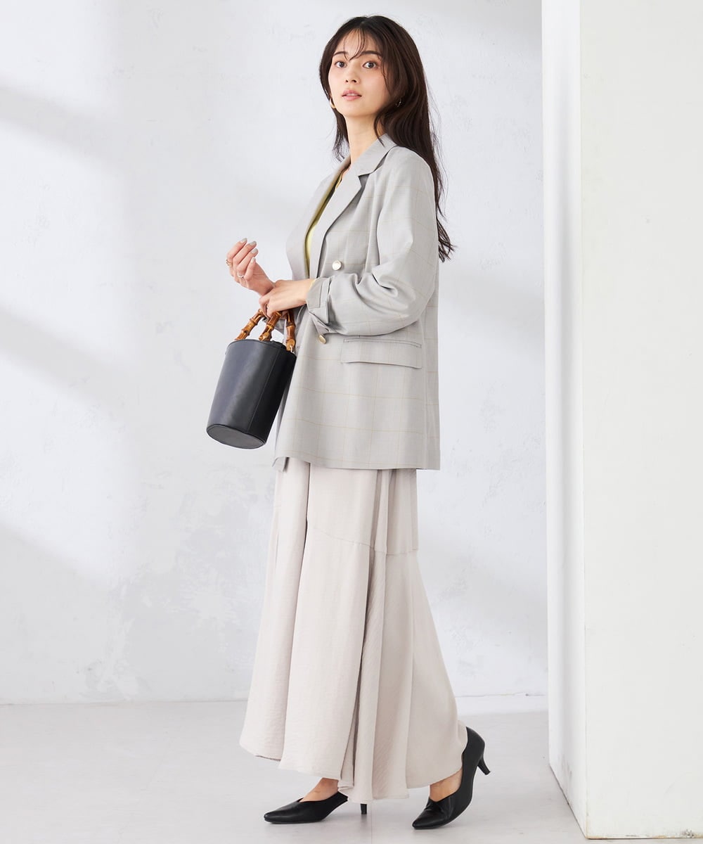 K2JFD04119 a.v.v(アー・ヴェ・ヴェ) 【洗える】ダブルブレストジャケット ネイビー