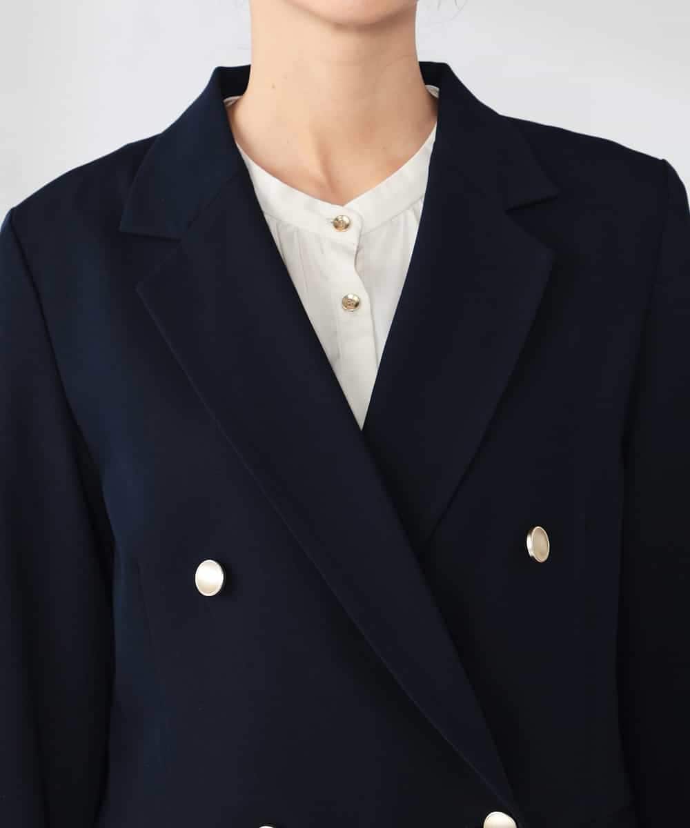 K2JFD04119 a.v.v(アー・ヴェ・ヴェ) 【洗える】ダブルブレストジャケット ネイビー