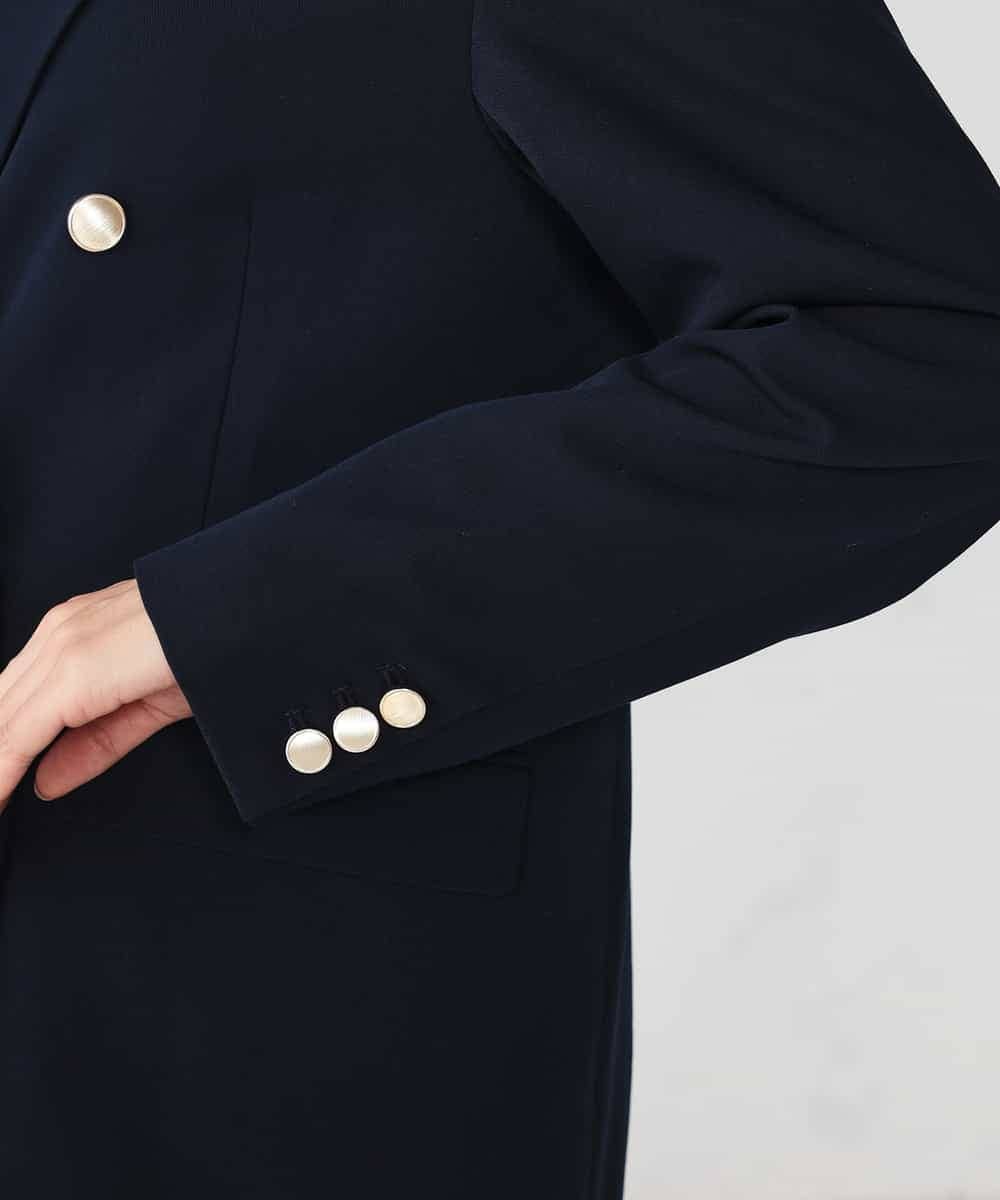 K2JFD04119 a.v.v(アー・ヴェ・ヴェ) 【洗える】ダブルブレストジャケット ネイビー