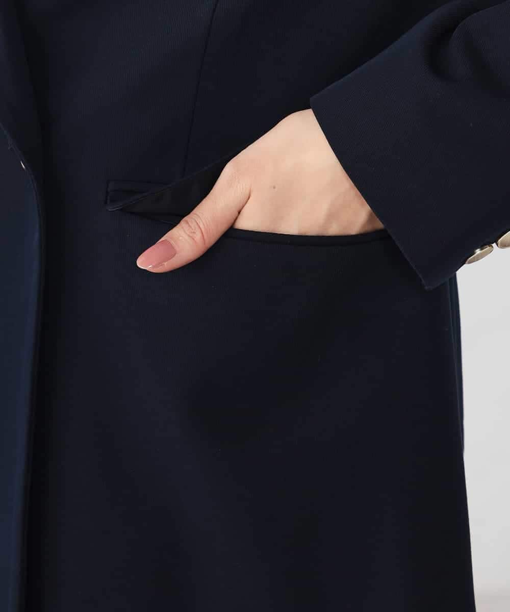 K2JFD04119 a.v.v(アー・ヴェ・ヴェ) 【洗える】ダブルブレストジャケット ネイビー